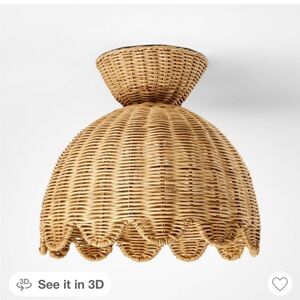 Studio McGee Woven Flush Mount Natural Rattan Ceiling Light